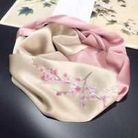 Plum Blossom Double-Layer Silk Scarf