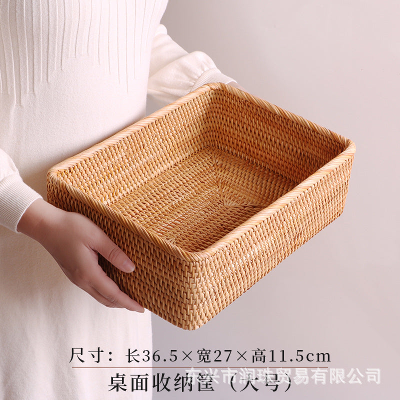 Handwoven Rattan Snack Basket