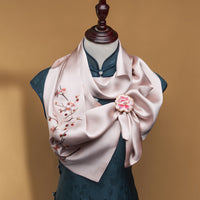 Five Plum Blossoms Silk Scarf and Ring Set