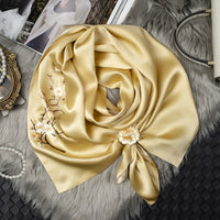 Five Plum Blossoms Silk Scarf and Ring Set
