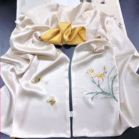 Daylily Su Embroidered Silk Scarf, 175cm