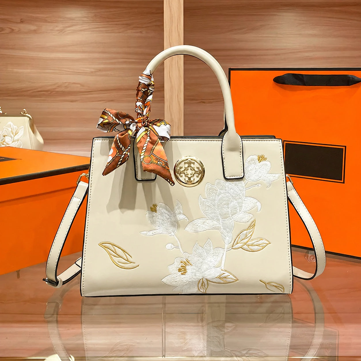 Embroidered Crossbody Handbag