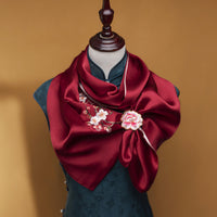 Five Plum Blossoms Silk Scarf and Ring Set