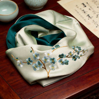 100% Mulberry Silk Su Embroidery Long Scarf