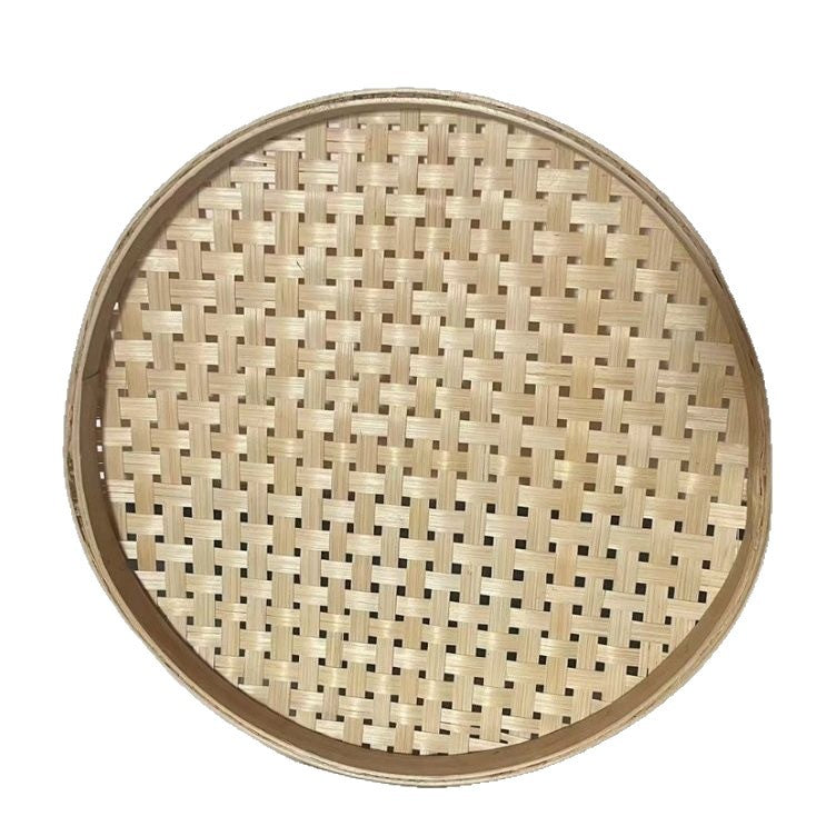 Round Bamboo Sieve with Holes