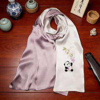 100% Mulberry Silk Su Embroidery Long Scarf