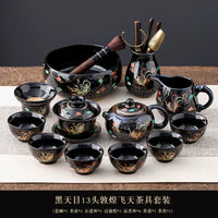 Black Tenmoku Apsara Tea Set