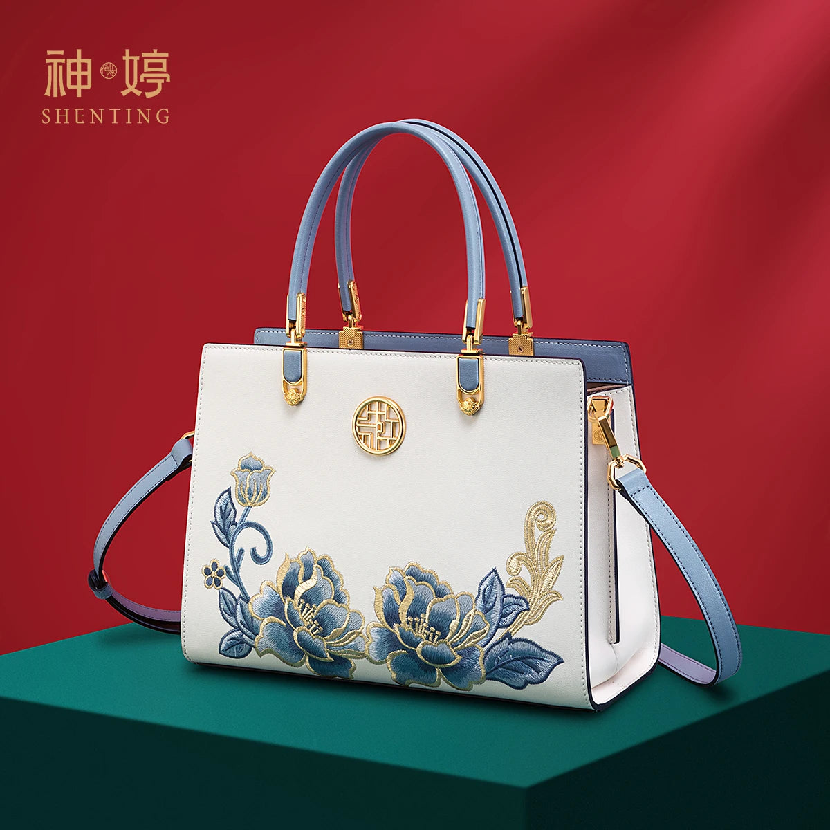 Su Embroidered Leather Wedding Bag