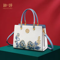 Su Embroidered Leather Wedding Bag