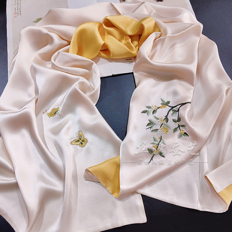 Mulberry Silk Embroidered Qipao Shawl (Style 2)