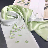 Su Embroidery Ginkgo Double-Sided Silk Shawl