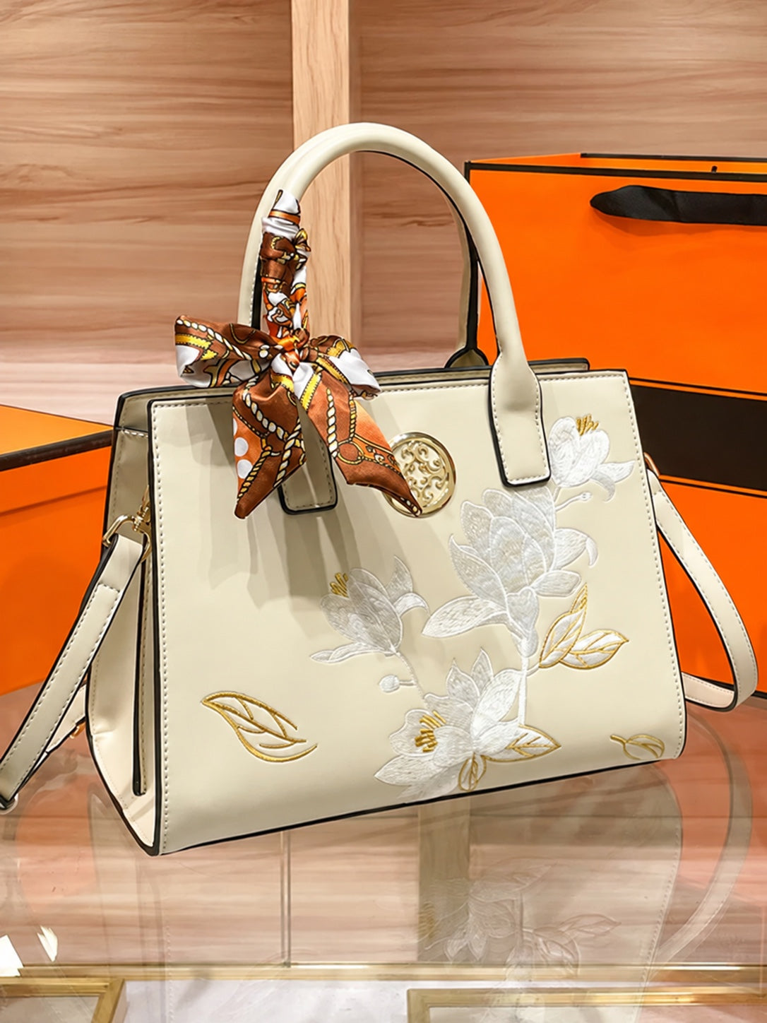 Embroidered Crossbody Handbag