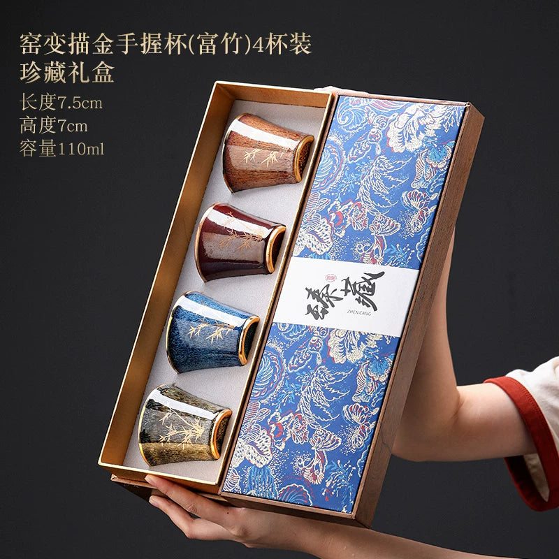 Gold-Inlaid Jade Jian Ware Master Cup