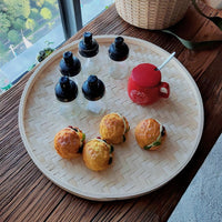 White Bamboo Round Tray
