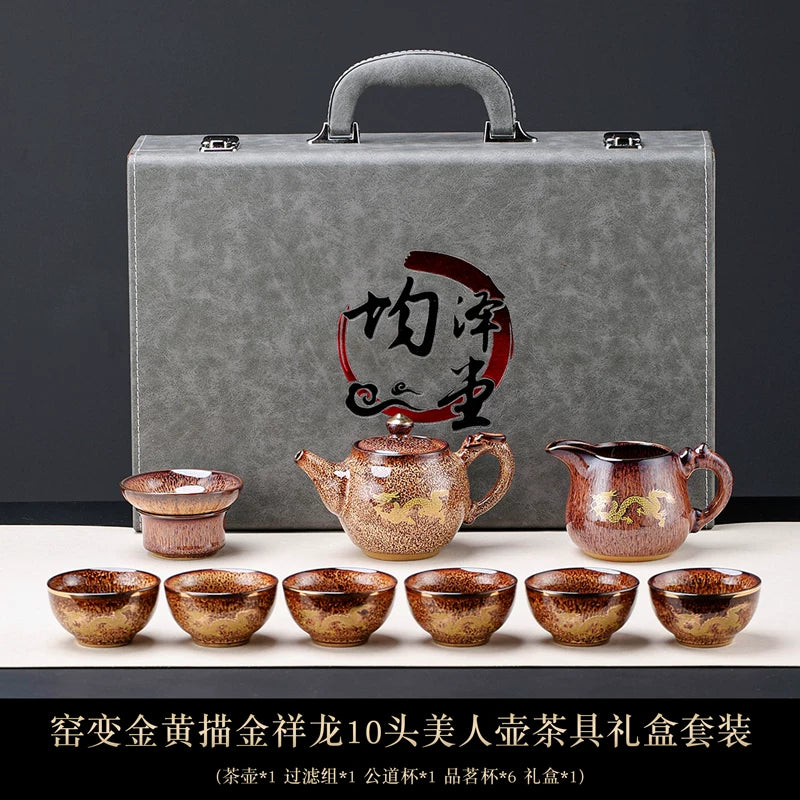 Golden Dragon Gilded Tea Set