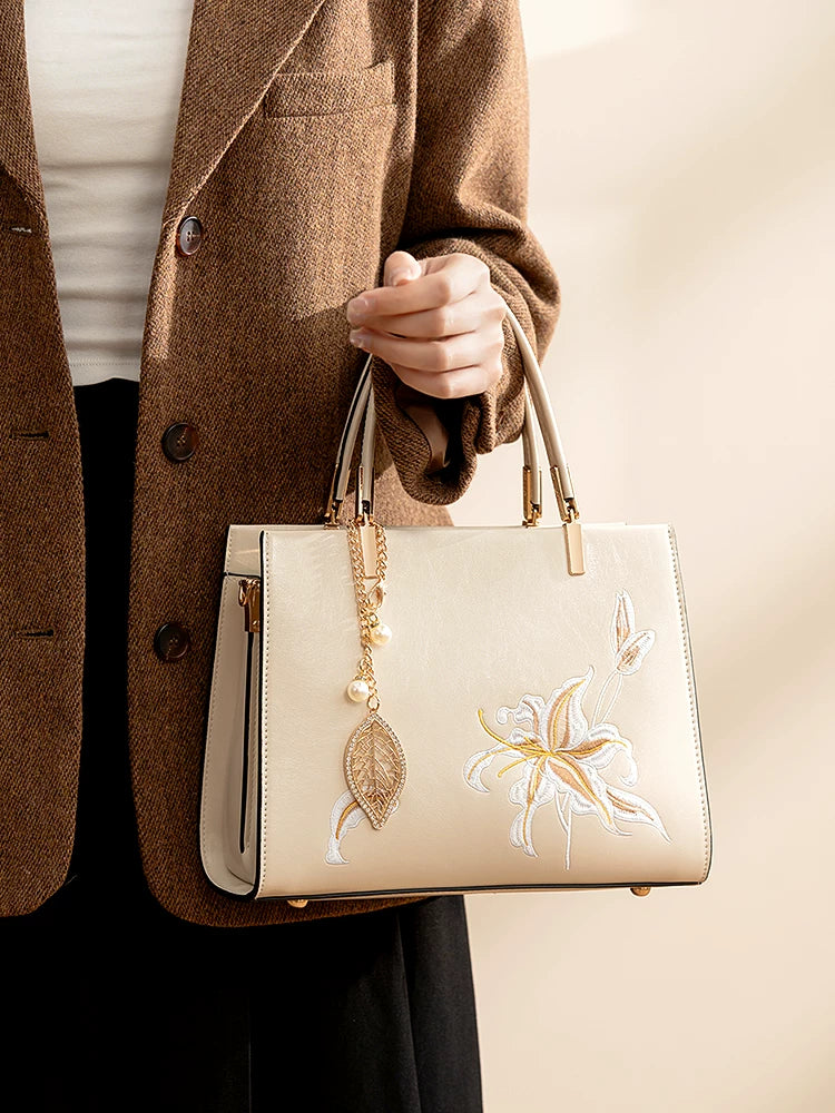 Off-White Embroidered Crossbody Handbag