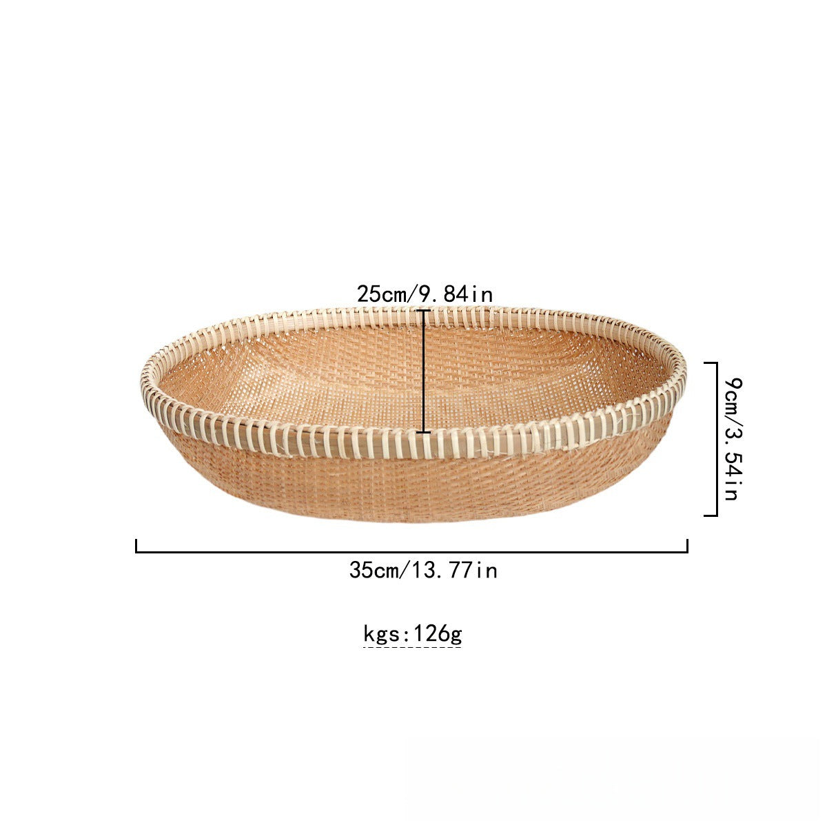 Golden Bamboo Oval Basket