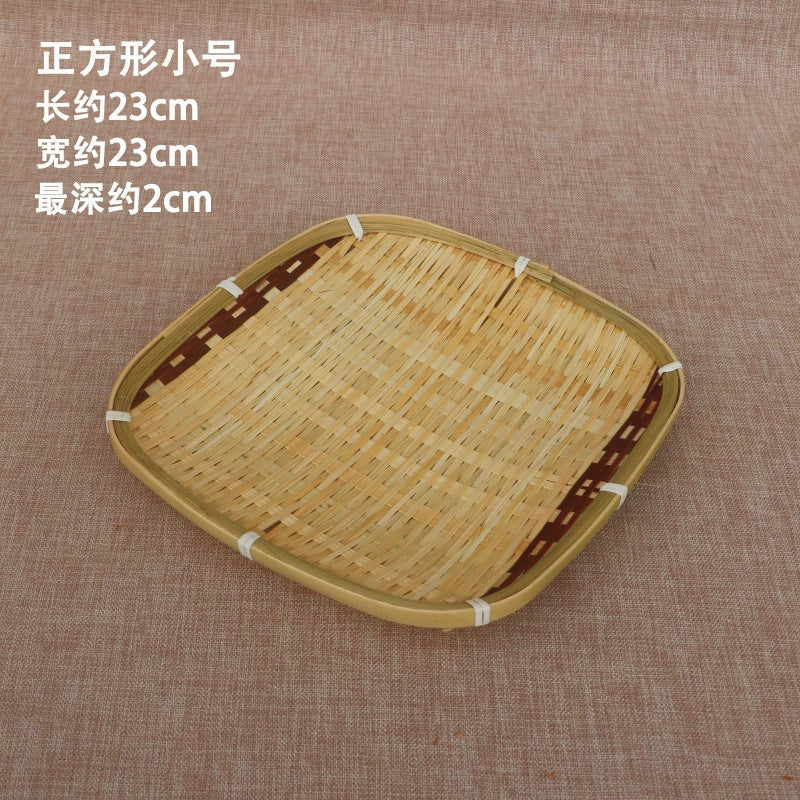 Red-Rim Bamboo Serving Plate