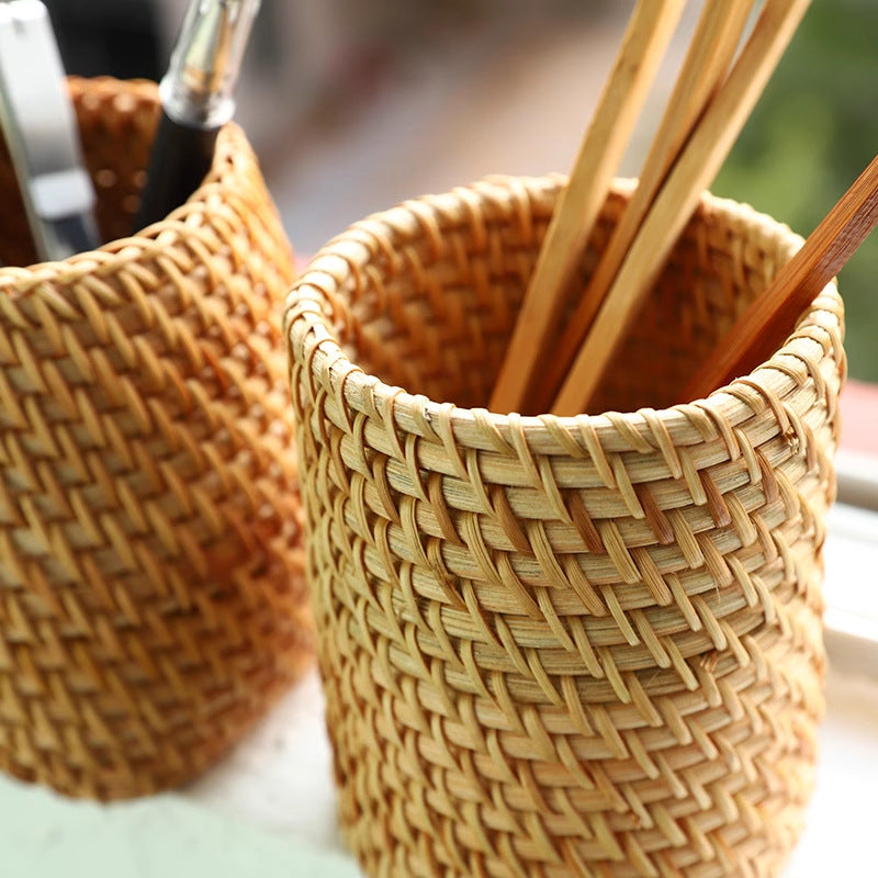 Rattan Brush & Tea Tool Holder