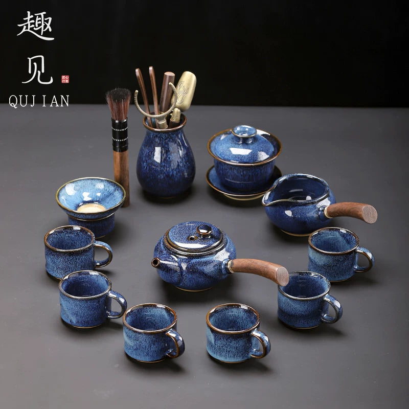 Jun Kiln Side-Handle Teapot Tea Set