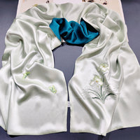 Su Embroidery Mulberry Silk Scarf, 175 cm