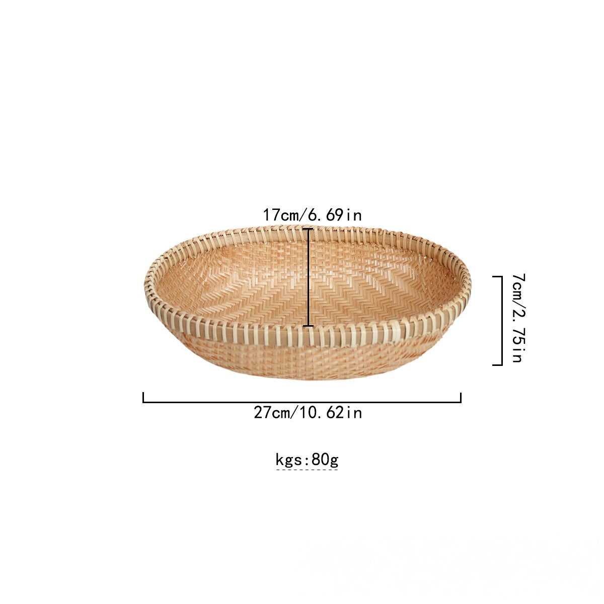 Golden Bamboo Oval Basket