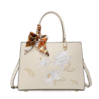 Lotus Embroidered Handbag