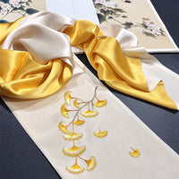 Su Embroidery Ginkgo Double-Sided Silk Shawl