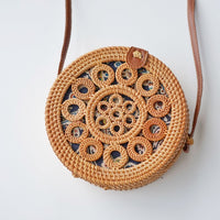 Handwoven Rattan Crossbody Bag
