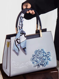 Embroidered Crossbody Top-Handle Bag