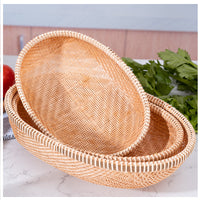 Golden Bamboo Oval Basket