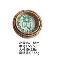 Mini Rattan & Shell Basket Set of 3