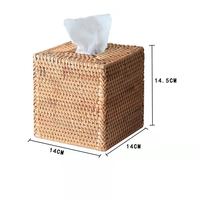 Square Rattan Tissue Box