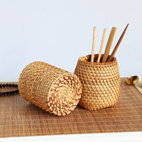 Rattan Brush & Tea Tool Holder