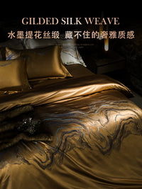 欣恋高端奢华真丝四件套100%重磅桑蚕丝床单被套高档别墅丝绸床品