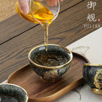 Gold-Inlaid Jade Zodiac Teacup
