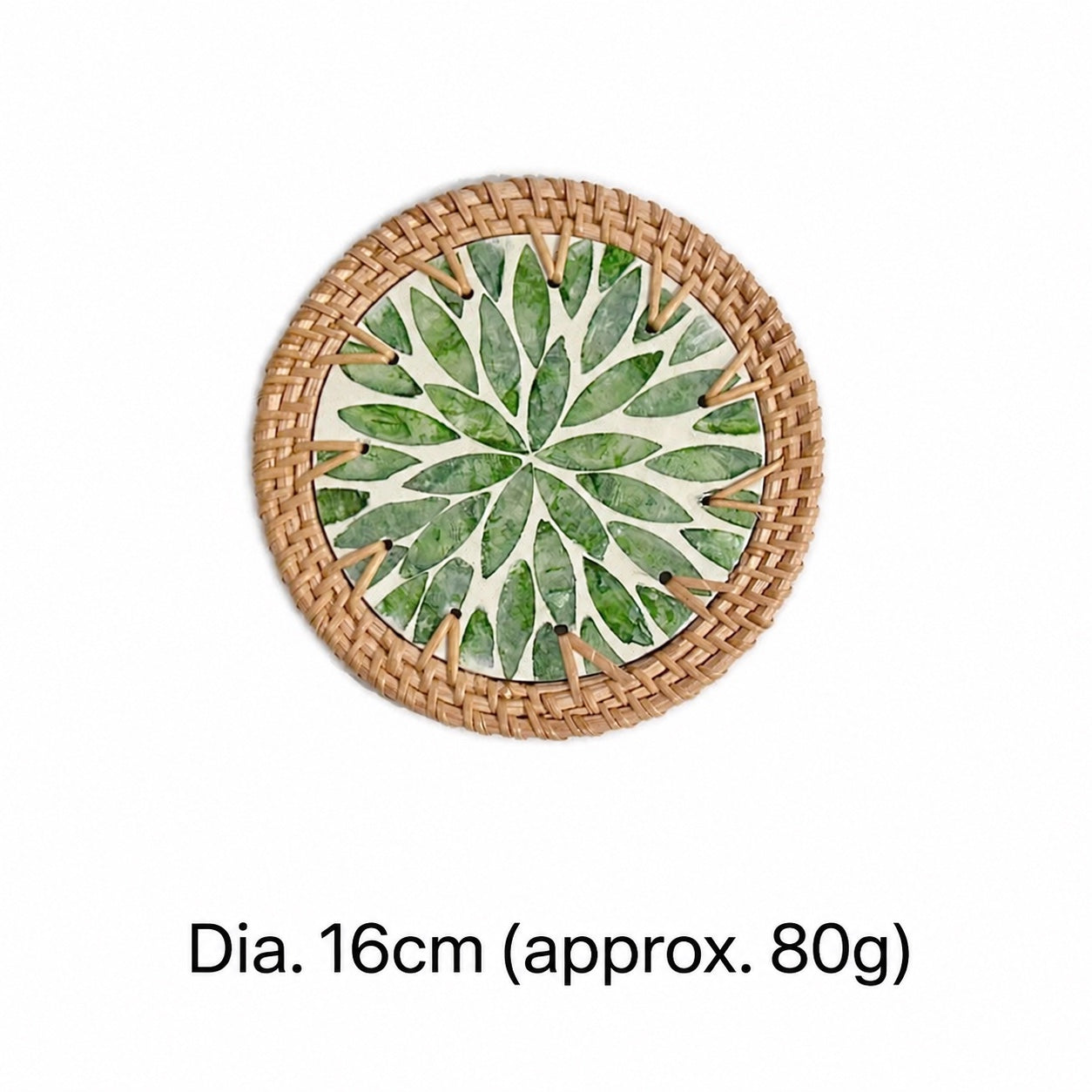 Rattan & Shell Coaster