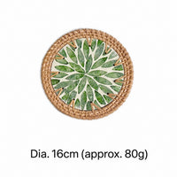 Rattan & Shell Coaster