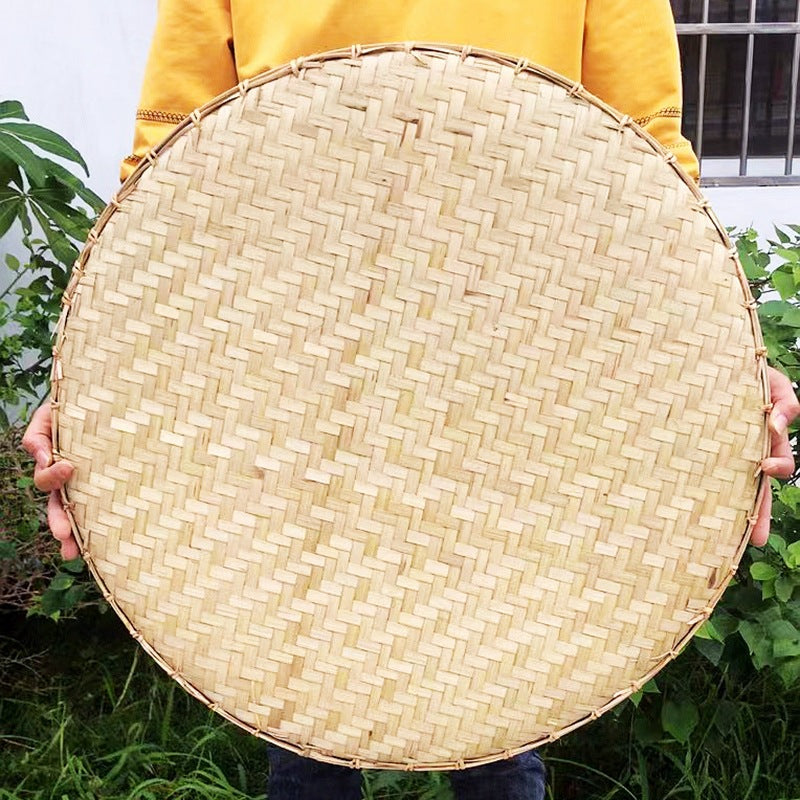 Rattan-Rim Top-Layer Bamboo Sieve Tray