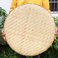 Rattan-Rim Top-Layer Bamboo Sieve Tray