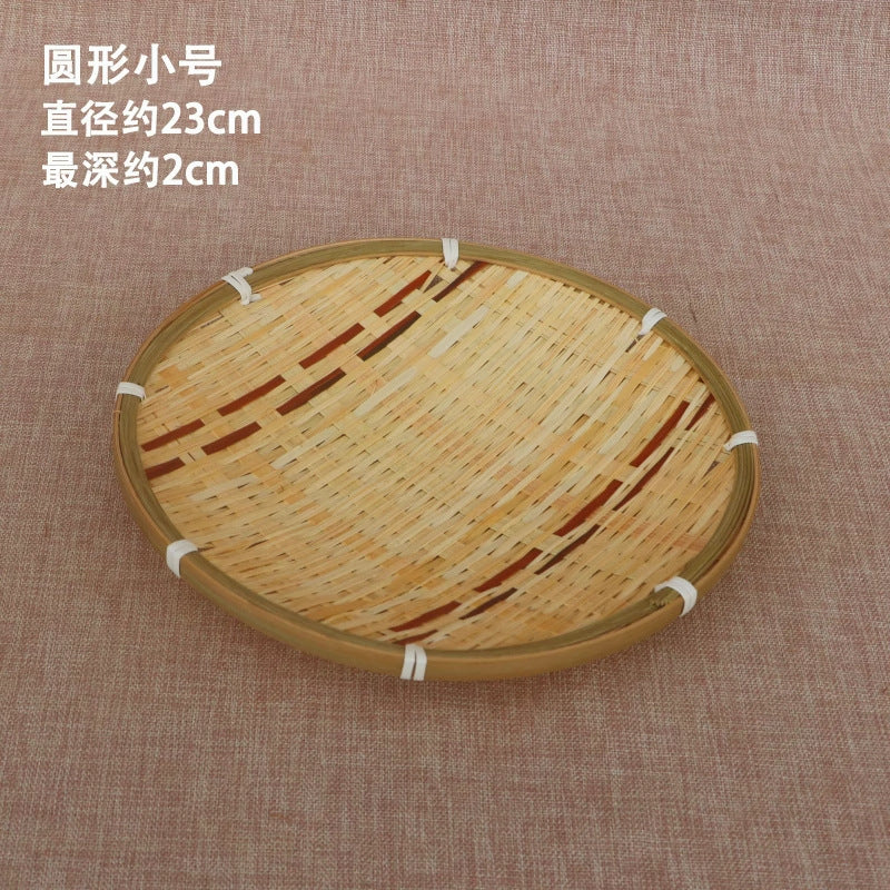 Red-Rim Bamboo Serving Plate