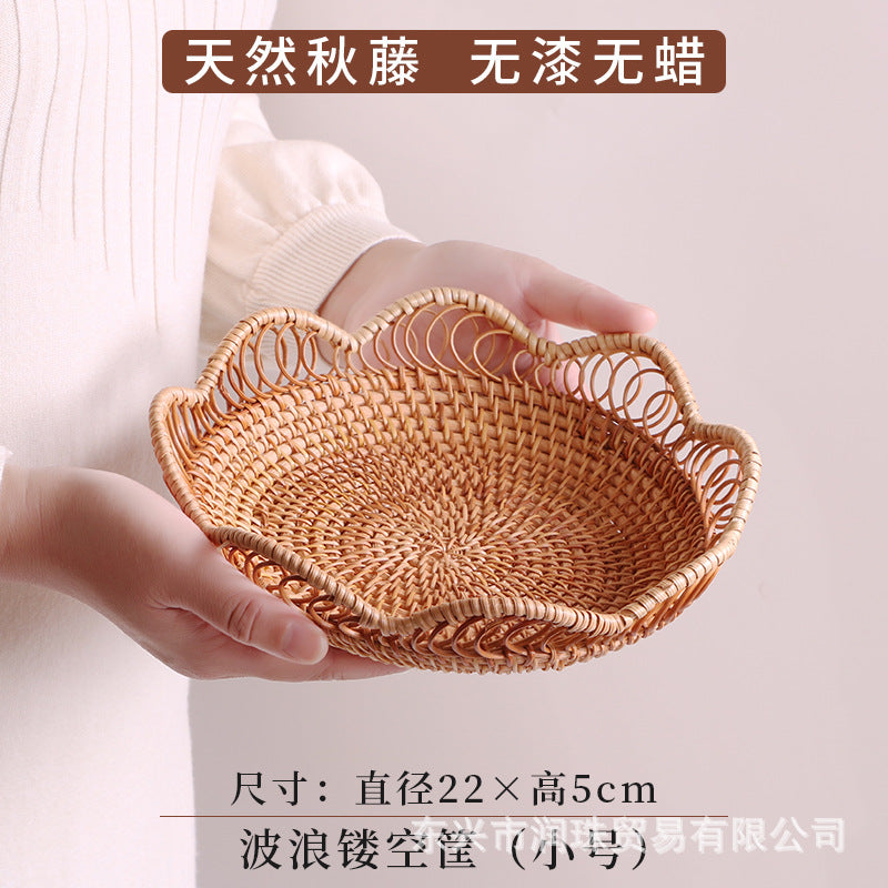 Handwoven Rattan Snack Basket