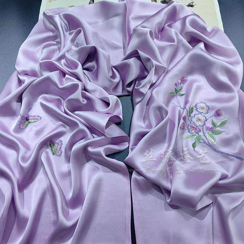 Hand-Embroidered Su Silk Shawl, Suzhou Heritage
