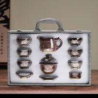 Jian Ware Kung Fu Tea Set with Orchid