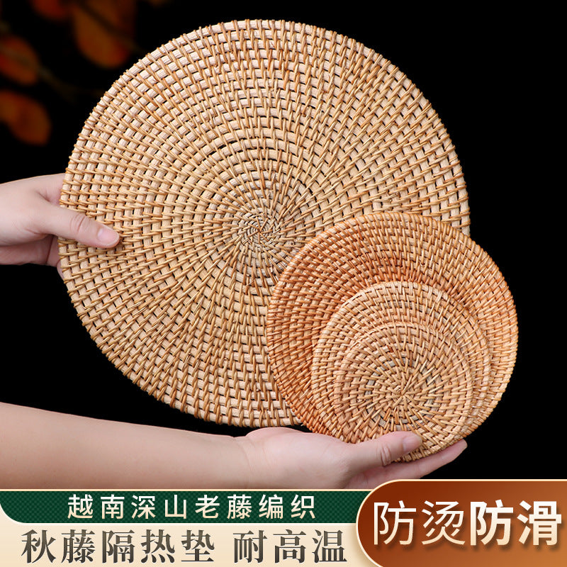 Handwoven Rattan Coaster
