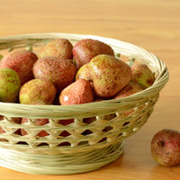 Footed Openwork Bamboo Fruit Basket