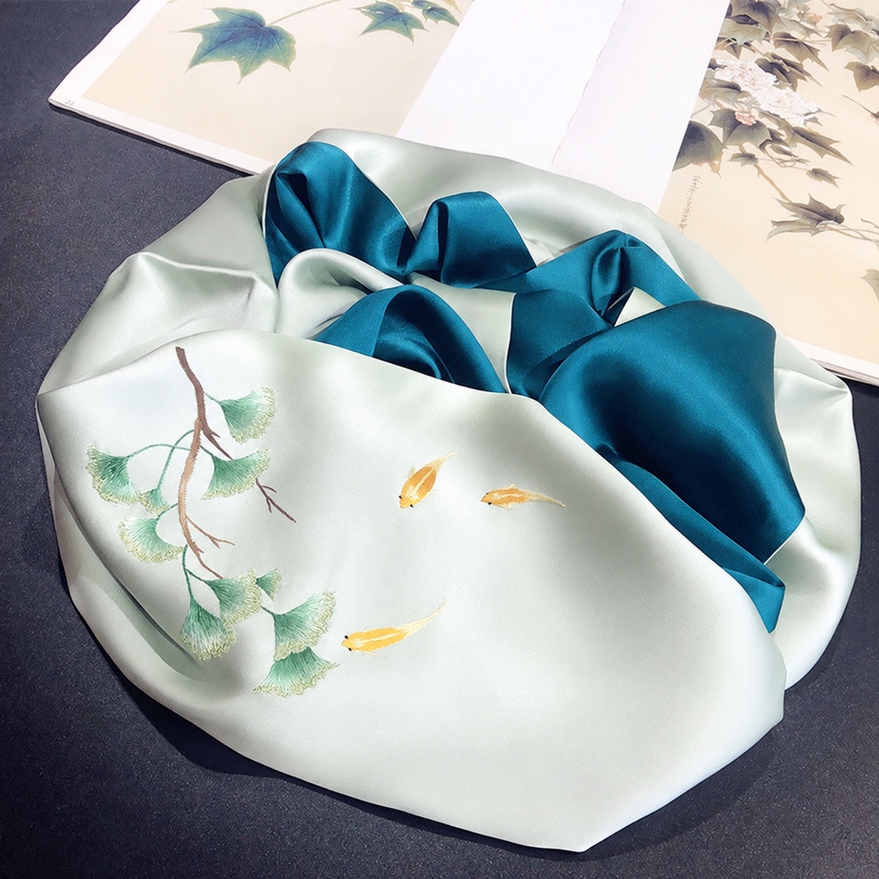 Suzhou Heritage Su Embroidery Silk Scarf