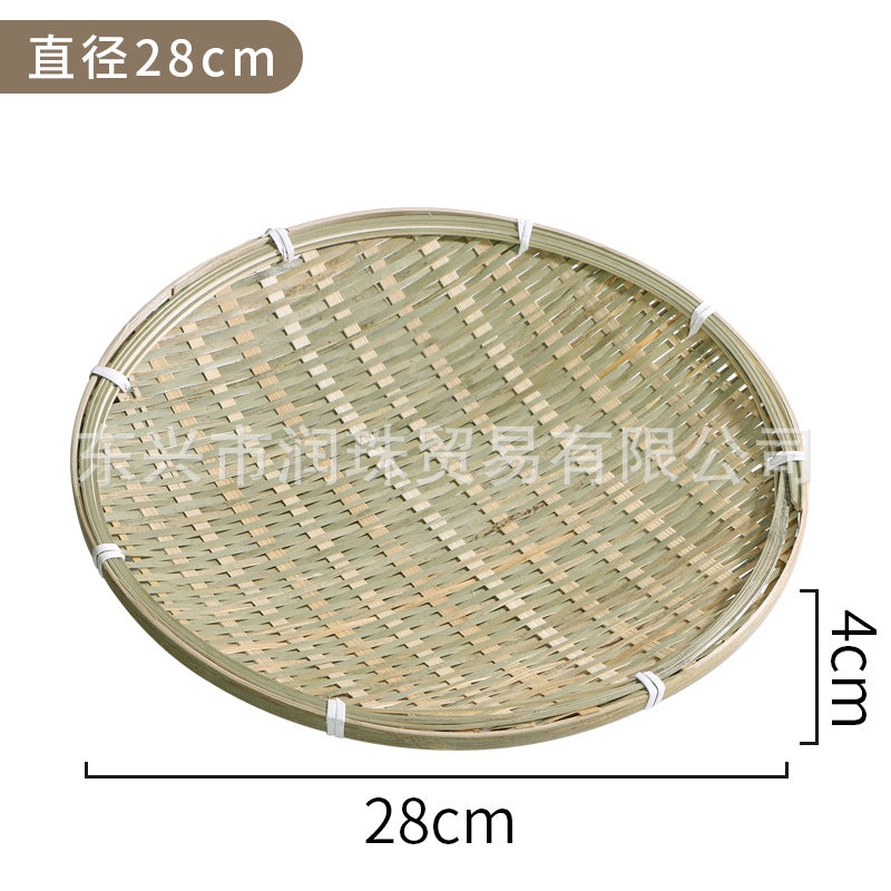 Red-Rim Bamboo Serving Plate