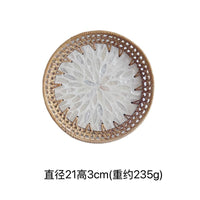 Openwork Rattan & Shell Tray