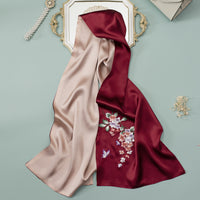 Su Embroidery Mulberry Silk Scarf with Gift Box